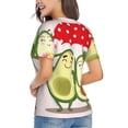 thumbnail image 3 of Fuzoiu Avocado Lovers Wearing Umbrella Print Women's Classic V-Neck T-Shirt, Short Sleeve V Neck Tees for Casual Everyday Wear,Casual Fit Tee,Summer Fashion Tops-X-Large, 3 of 5
