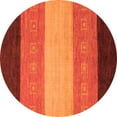 thumbnail image 1 of Ahgly Company Indoor Round Abstract Orange Modern Area Rugs, 4' Round, 1 of 4