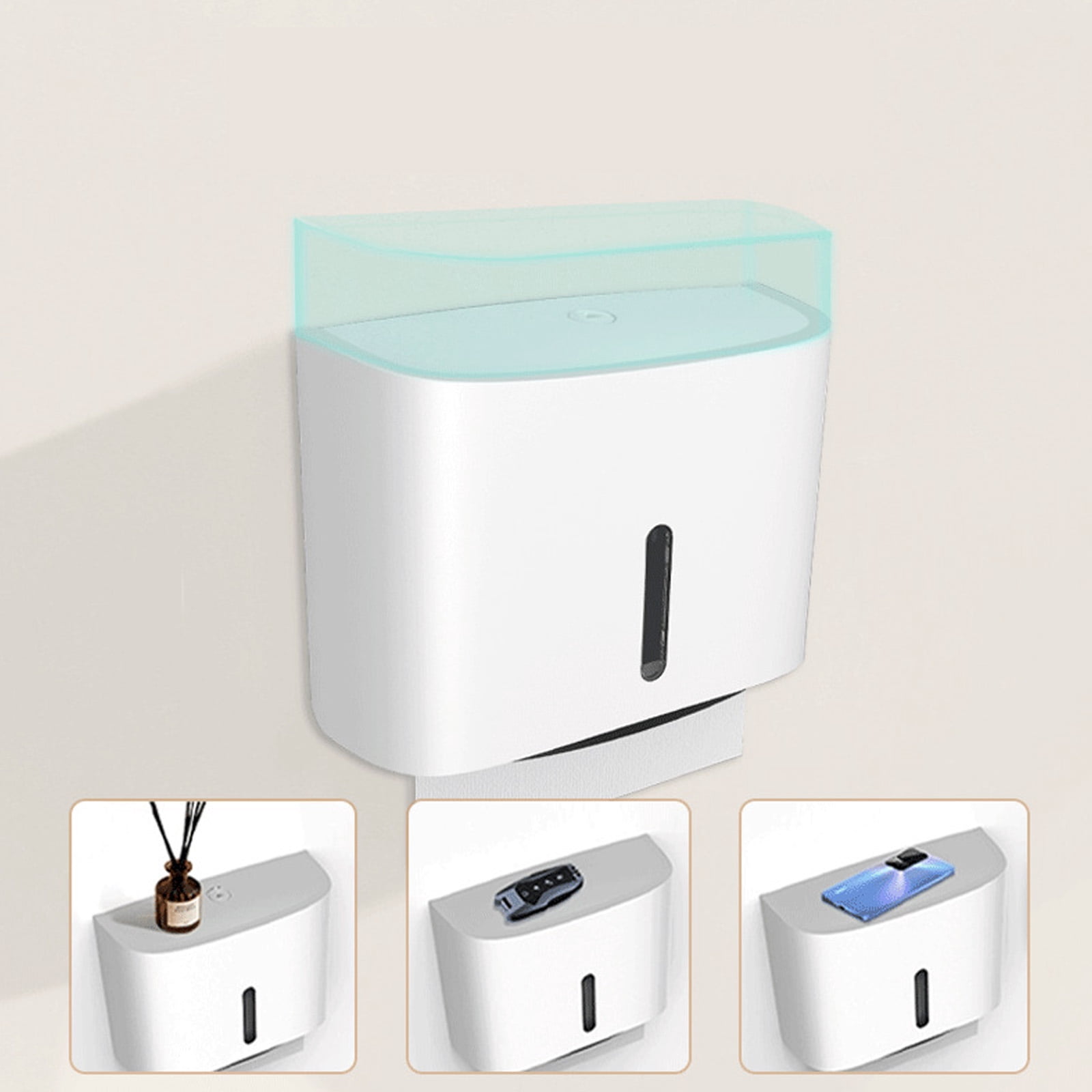 Modern ABS Wall Mounted Paper Towel Dispenser Tissue Holder Box with Lock for Bathrooms with Clear Fill Levels Window