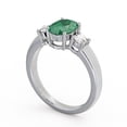 thumbnail image 2 of 1.40 Ct Oval Cut Emerald Gemstone Genuine Diamond Beautiful Three Stone Ring for Engagement 14K White Gold Size 6, 2 of 7