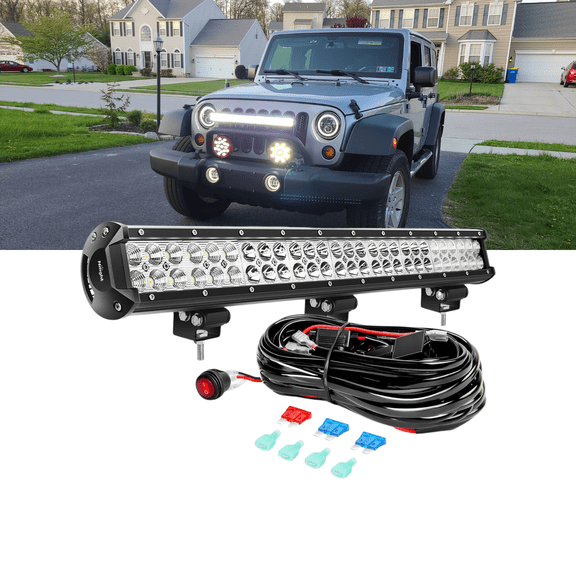 Nilight 25-Inch 162W Spot Flood LED Light Bar Combo with Wiring Harness Kit for Off-Road Vehicles