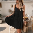 thumbnail image 6 of ClodeEU Women's Summer V Neck Spaghetti Strap Ruched Ruffle Hem Mini Dress,Solid Color Loose Fit Casual Flowy Sundress Black,Women's Plus L, 6 of 8