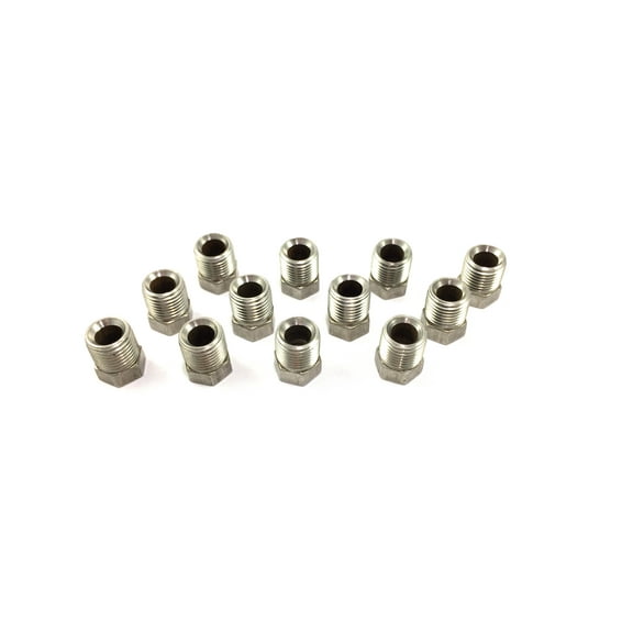 The Stop Shop Pack of 12 7/16" - 24 Stainless Steel Fittings for 1/4" tube
