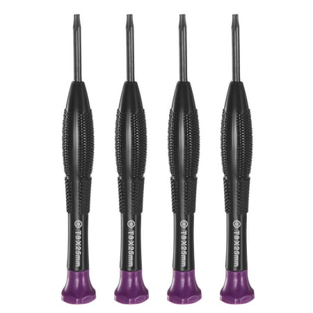 

Precision Torx Screwdriver T8 Star Head Swivel Lid Nonslip Plastic Handle 4 Pack