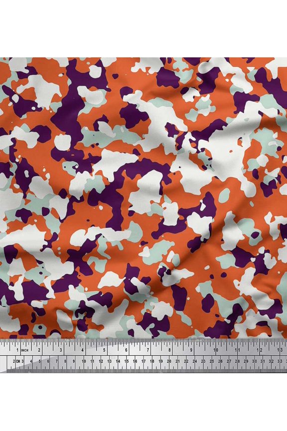 Viscose Chiffon Fabric Two Tone With White Camouflage Printed Fabric 1 Yard 42 Inch Wide