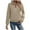 Khaki, variant on Hrsba Jackets for Women Trendy, Women'S Jacket Solid Color Long Sleeve Fall Winter Zip Jacket with Collar Casual Outerwear