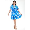thumbnail image 1 of Vestido escote moño Roman Fashion Tallas Extras 4329 Azul flores 40, 1 of 7