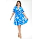 thumbnail image 1 of Vestido escote moño Roman Fashion Tallas Extras 4329 Azul flores 38, 1 of 7