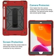 thumbnail image 3 of Mignova for iPad 10.2 Case,(7th/8th/9th Gen) with Pencil Holder,Rotatable Stand Adjustable Shoulder Strap Full-Body Shockproof Rugged Cover for iPad 10.2 inch 2019/2020/2021 Released(Red/Black), 3 of 7