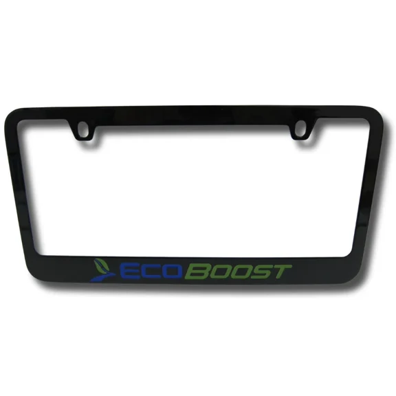 Ford Eco Boost Engraved Logo Black License Plate Frame Official Licensed