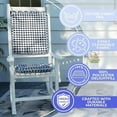thumbnail image 2 of Klear Vu Porch Rocking Chair Cushions Set, Suitable for Living Room Rockers, Stylish Seat and Back Pads Include Non-Slip Bottom + Fabric Ties, 20" X 17" X 2”, Navy, 2 of 6