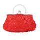 thumbnail image 1 of Bolso de mano con diseño floral de lentejuelas y cuentas, bolso de mano rojo, 1 of 5