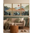 thumbnail image 6 of SHENIFY large 24x36in3pcs Natural Framed Set Lake Sunrise Pine Tree Forest Landscape Mountain Wall Art Nature Scenry Wilderness Farmhouse Rustic Modern Art Decorative for Living Room Bedroom, 6 of 6