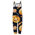 thumbnail image 5 of Gunia Toddler Girls Halloween Outfit Flannel Pumpkin Kids Suspender Romper Loose Harem Style Jumpsuit Festive Party Outfits Black 4-5 Years, 5 of 5