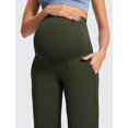 thumbnail image 3 of Pantalones anchos para maternidad CRZ YOGA Butterluxe Olive Green, 3 of 4