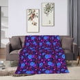 thumbnail image 6 of Repeating Floral Texture Throw Blanket, Fluffy Soft Cozy Blanket Flannel Plush Microfiber Couch Throw 40"x30", 6 of 7