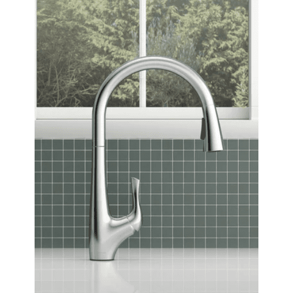 Kohler Bevin Pull-Down Kitchen Faucet (Chrome Plated)