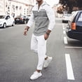 thumbnail image 2 of Blekii Men's Waffle Knit Lounge Set, Long Sleeve Henley Top & Pants, Textured Breathable Two-Piece, Casual Matching Home Outfit, Soft Comfy Set for Men, Relaxed Weekend Wear, White S, 2 of 8