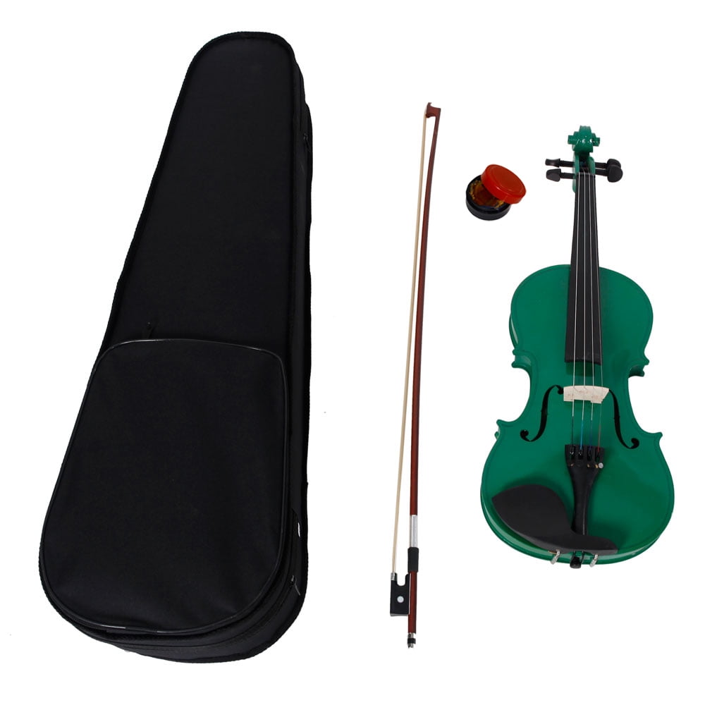 4/4 Acoustic Violin Case Bow Rosin, Green