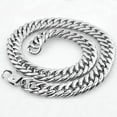 thumbnail image 5 of QQTDFG HEAVY Silver 18mm 24" Curb Cuban Link Chain 316L Stainless Steel Men's Necklace-default, 5 of 7