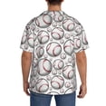 thumbnail image 3 of Fuzoiu Cute Baseball Print Men's Casual Short,Men's Short Sleeve Shirt,Mens Casual Button Down Shirts,Cuban Collar Summer Shirt for Beach, Vacation, and Outdoor Activities-4X-Large, 3 of 5