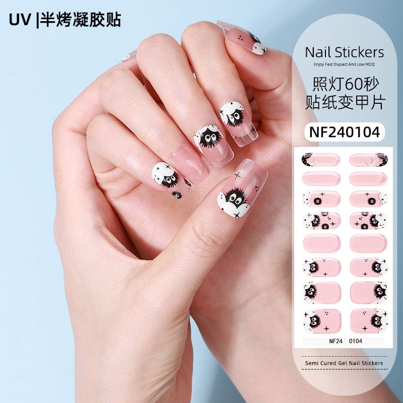 Gel nail stickers UV second generation semi-baked semi-cured nail stickers-NF240104