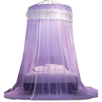 Yhmxh Large Bed Canopy - Luxurious Princess Bed Curtain Net for Girls & Adults, Canopy Bed Curtains Round Lace Dome Cover for Girls Boys Adults, Bedroom Decoration Bed Canopy(Purple)