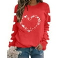 thumbnail image 4 of Avrnliq Womens Red Valentine's Day Sweatshirt Romantic Heart Print Hoodie Cute Gift for Her Girlfriend Wife,Size L, 4 of 8