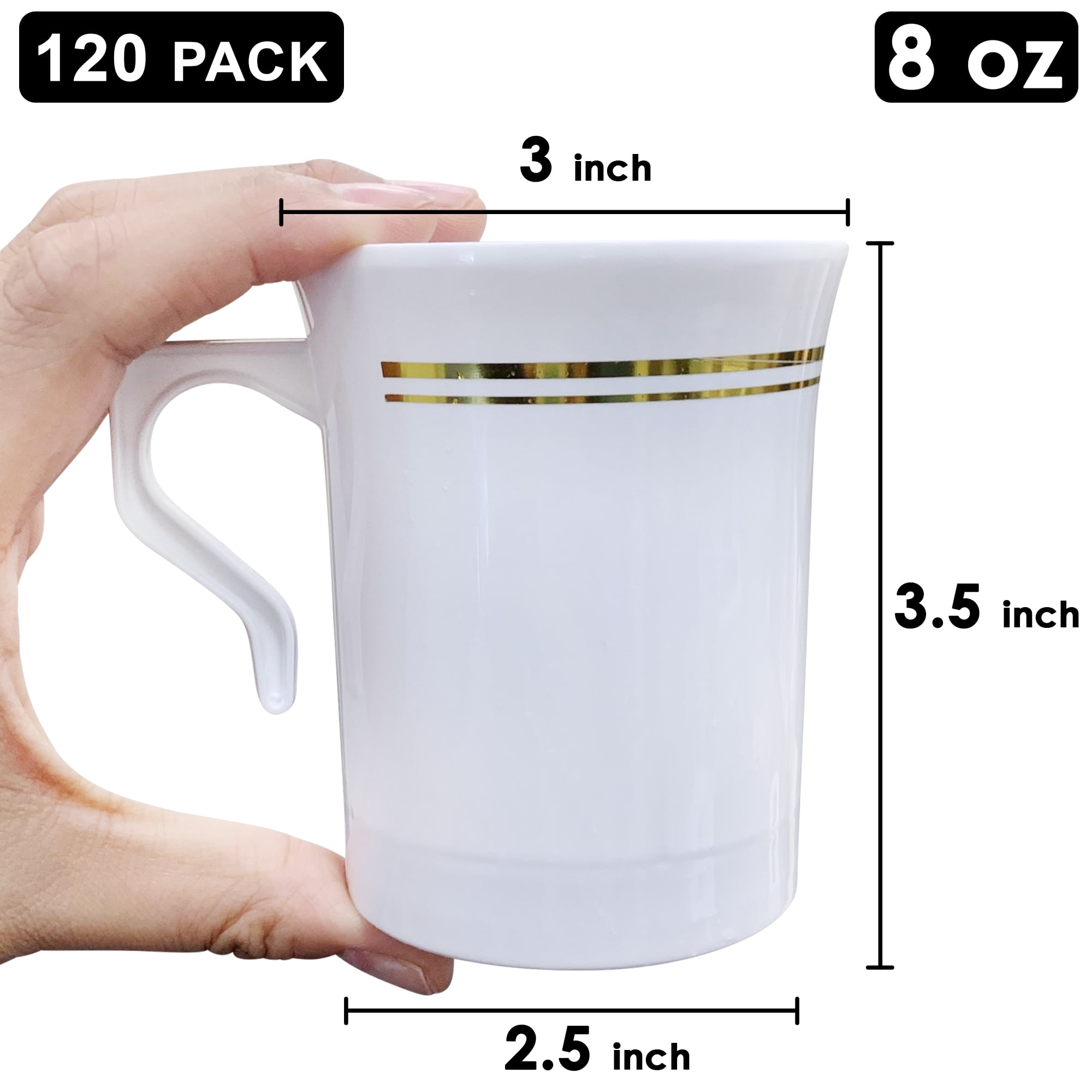 GET TM-1308-U 8 oz Plastic Coffee Mug, White