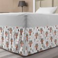 thumbnail image 1 of Forest Bed Skirt, Pattern of Deer Face Floral Head Blossoming Leaves Merry Christmas, Elastic Bedskirt Dust Ruffle Wrap Around for Bedding Decor, 4 Sizes, Rust Rose and Dark Blue Grey, by Ambesonne, 1 of 2