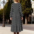 thumbnail image 6 of JUSLIO Dresses for Girls Polka Dot Dresses with Pockets Crew Neck Long Sleeve Casual Dress Size 4-5Y, 6 of 6