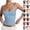 #02 Light Blue, variant on Spaghetti Strap Tank Tops for Women Adjustable Straps Double Lined Camisole Tops Trendy Square Neck Sleeveless Tops Summer ,M,Wine