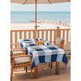thumbnail image 2 of Outdoor Table Cloth with Umbrella Hole and Zipper, Navy Blue Plaid Waterproof Rectangle Tablecloth 52"x70", Spring Farmhouse Buffalo Checkered Washable Table Cover for Outside Party Patio Picnic, 2 of 8