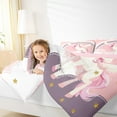 thumbnail image 4 of Manfei Kawaii Animal Unicorn Queen Comforter Set,Colorful Rainbow Bedding Sets,Gold Glitter Print Stars Bedding Comforter Set For Girls Kids,Super Cozy Room Decor Reversible,3-Piece, 4 of 8