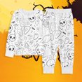 thumbnail image 3 of Girls Halloween Pajamas Girls Diy Coloring Pjs Ghost Pajamas for Kids Crewneck Long Sleeve Tops Soft Boys 8-9 Years Pajamas, 3 of 3