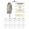 thumbnail image 6 of DARING DIVA Plus Size V Neck Short Sleeve Floral Midi Dress 3X Beige, 6 of 6