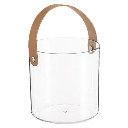 

ZENTREE Plastic Clear Ice Bucket with Hand Strap for Wine Champagne Beer Cooling Effect Portable Fruit Storage Basket Durable