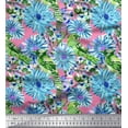 thumbnail image 1 of Soimoi Viscose Chiffon Fabric Bird & Aster Floral Printed Craft Fabric by the Yard 42 Inch Wide, 1 of 1