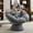 Dark Grey, variant on LUCKHAO 360° Swivel Accent Chair, Chenille Upholstered Round Barrel Lounge Chair with Padded Cushion for Living Room, Bedroom, Apartment, Light Grey