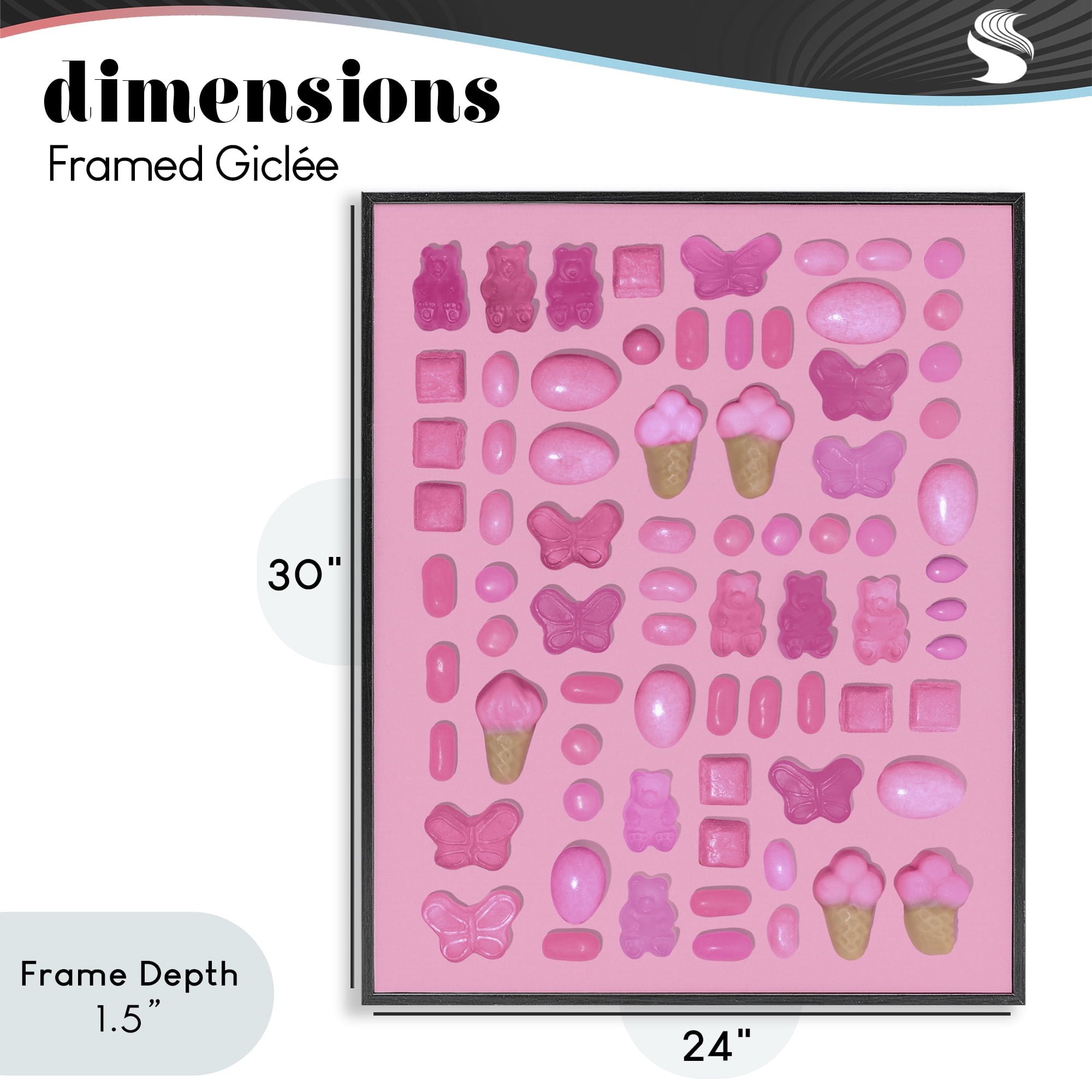 Stupell Industries Pink Toned Candies Black Framed Giclee Art, design by LISH Creative