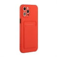 thumbnail image 5 of for iPhone 15 Plus Case with Credit Card Holder Slot TPU Soft Silicone Scratch-Resistant Slim Wallet Case Protective Cover for iPhone 15 Plus, Red, 5 of 5