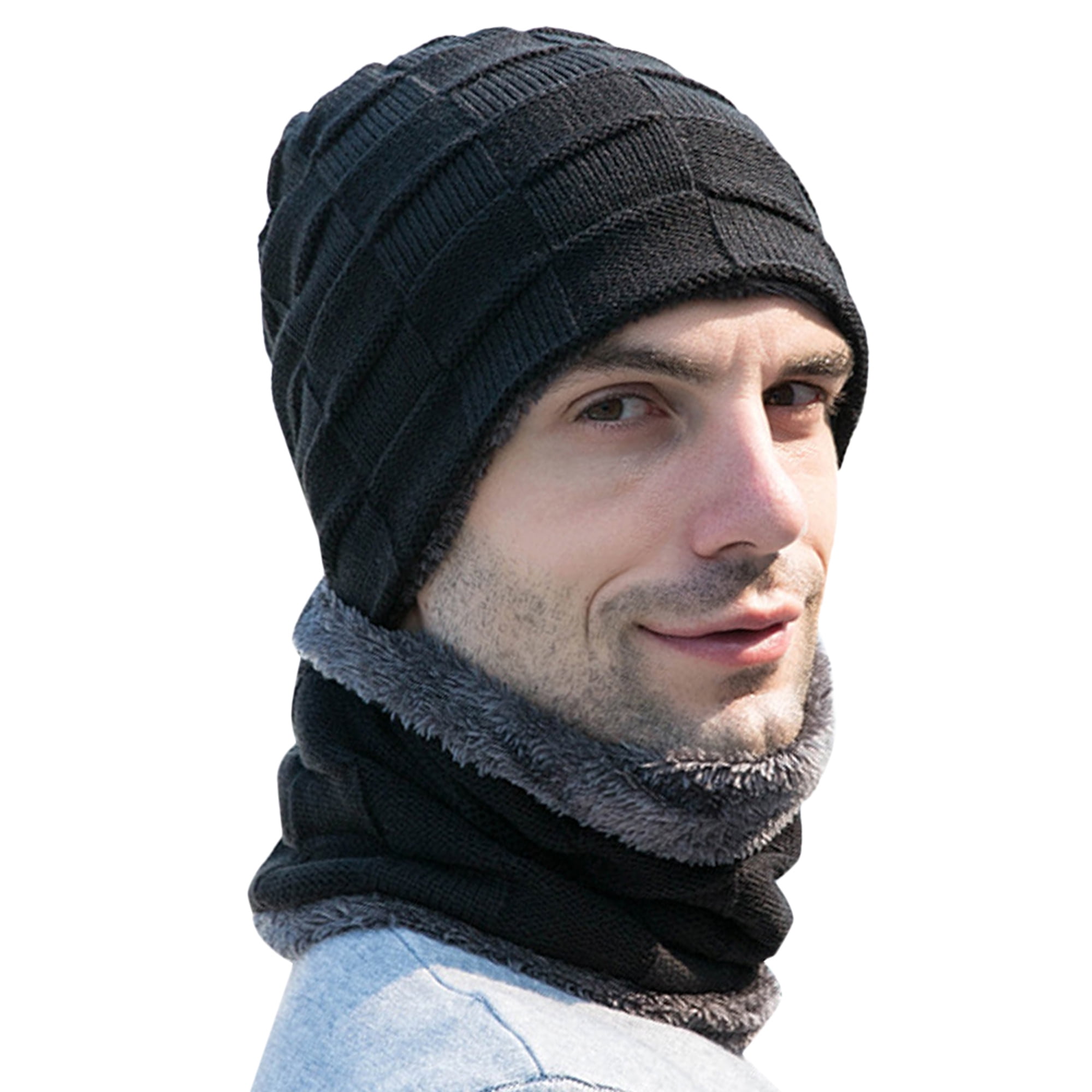 Neck Warmer Winter Fleece Snood Scarf Cap Wrap Thermal Ski Jogging Mens Unisex @ 
