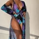 thumbnail image 2 of Bikini ajustado con estampado de hojas y flores para mujer, traje de baño cómodo de una pieza con agujeros para mujer OAVQHLG3B Store  lin121212, 2 of 4