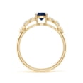 thumbnail image 2 of Angara Natural 0.6 Ct. Blue Sapphire with Diamond Vintage Inspired Ring in 14K Yellow Gold for Women (Ring Size: 12), 2 of 10