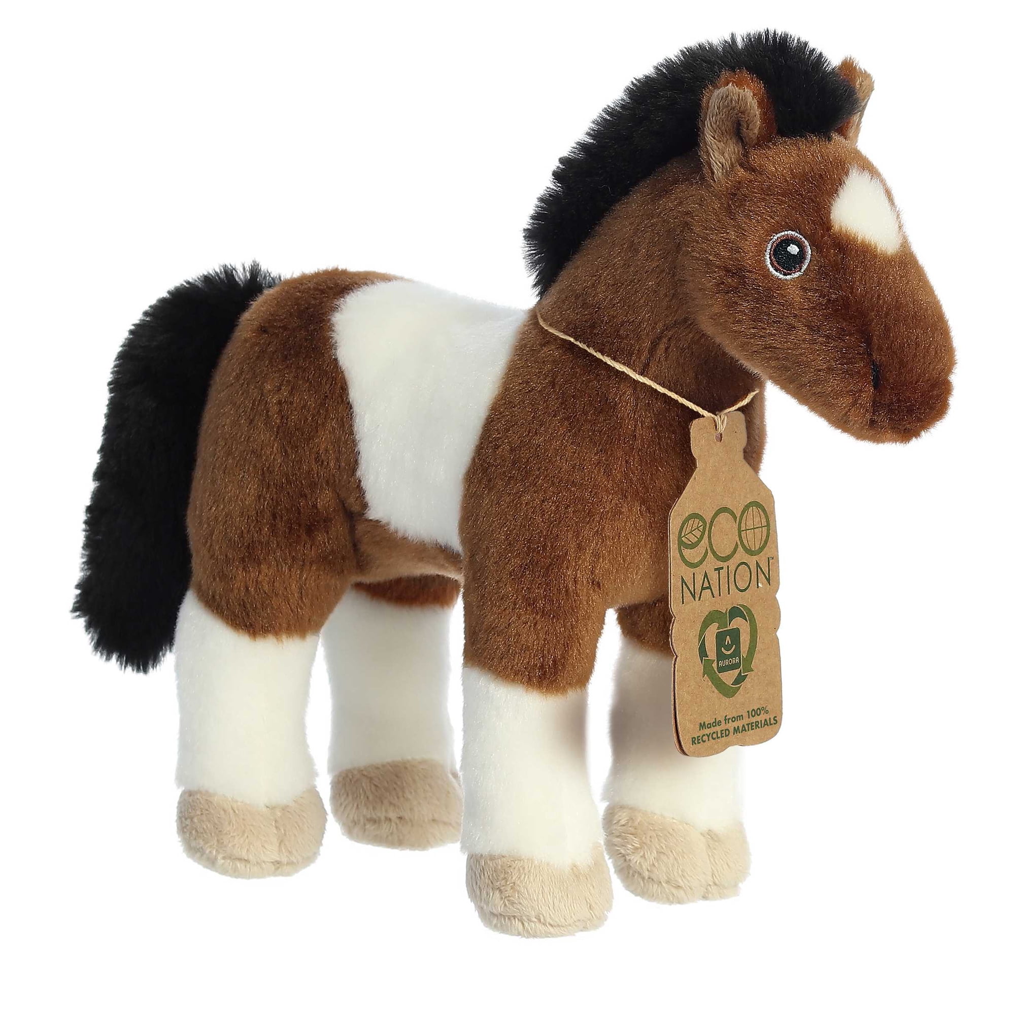 Aurora - Medium Brown Eco Nation - 9" Paint Horse - Responsibly Made Stuffed Animal