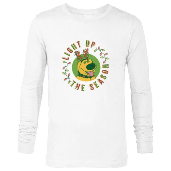 Disney and Pixar’s Up Dug Christmas Light Up the Season - Long Sleeve T-Shirt for Men - Customized-White
