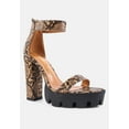thumbnail image 2 of Rattle Snake Print Chunky High Block Heel Sandals, 2 of 11