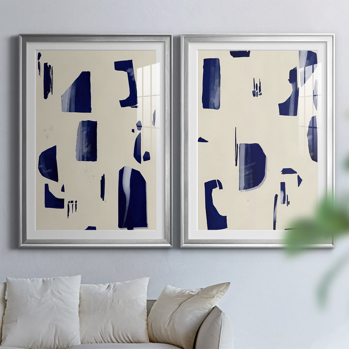 Wexford Home Fragment Abstraction I Premium Framed Print, 22.5" x 30.5" - Ready to Hang, Silver (Set of 2)