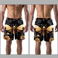 thumbnail image 3 of luoweisi Men's Beach Shorts Quick Dry Swim Trunks with Mesh Lining Bee S, 3 of 5