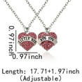 thumbnail image 2 of Srix Big Little Sis Necklaces Gifts for 2 Sisters Matching Necklace for Women Sister Birthday Christmas Gift for Bestie Friendship Gifts for Women Friends Pink Heart Necklaces Set for A416, 2 of 7
